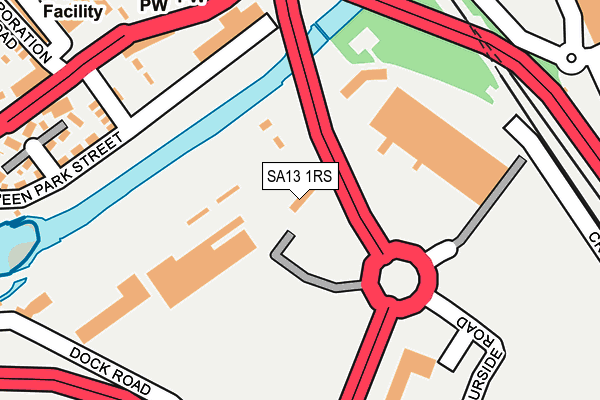 SA13 1RS map - OS OpenMap – Local (Ordnance Survey)