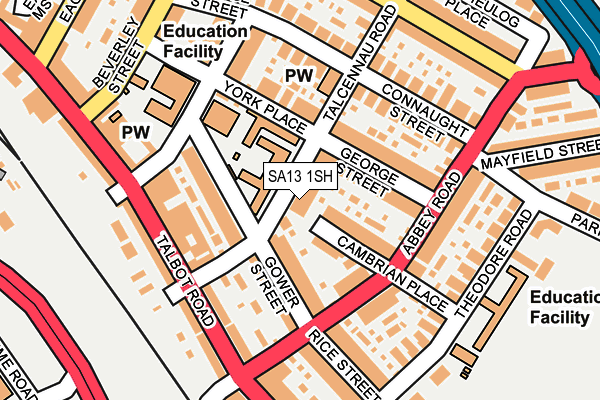 SA13 1SH map - OS OpenMap – Local (Ordnance Survey)