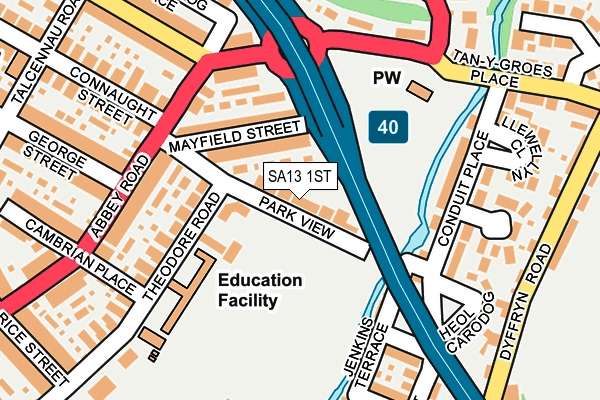 SA13 1ST map - OS OpenMap – Local (Ordnance Survey)