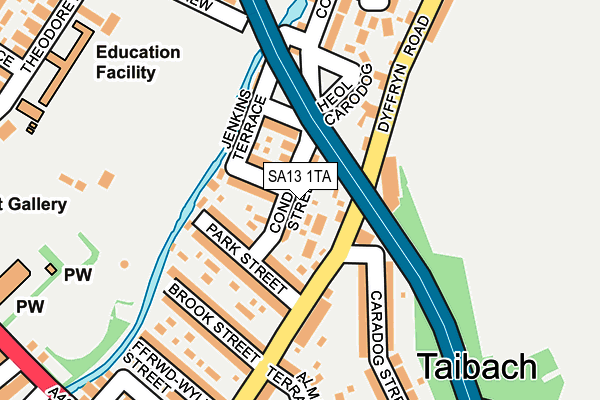 SA13 1TA map - OS OpenMap – Local (Ordnance Survey)
