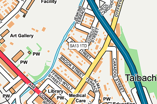 SA13 1TD map - OS OpenMap – Local (Ordnance Survey)