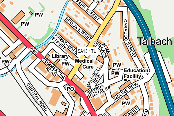 SA13 1TL map - OS OpenMap – Local (Ordnance Survey)