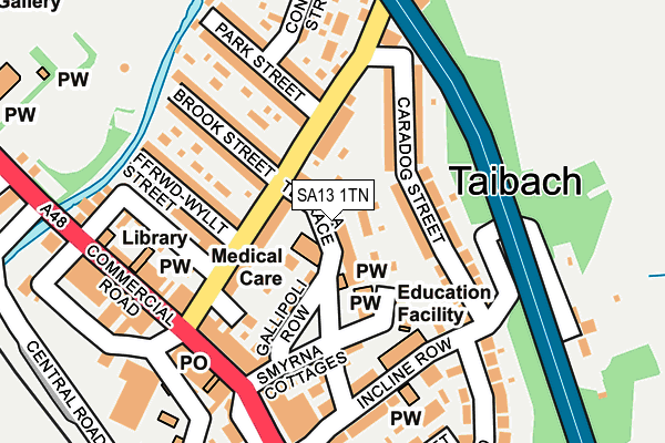 SA13 1TN map - OS OpenMap – Local (Ordnance Survey)