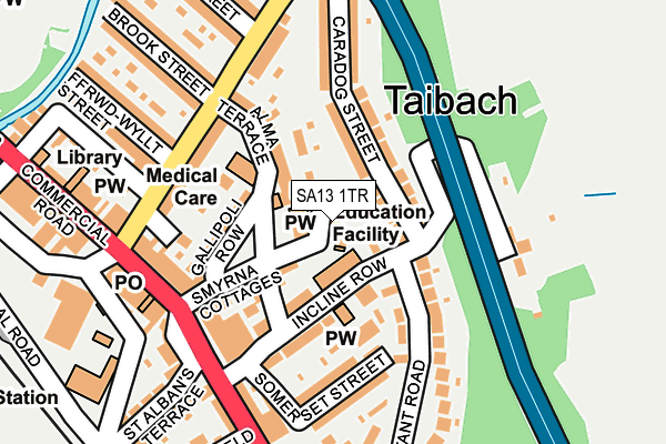 SA13 1TR map - OS OpenMap – Local (Ordnance Survey)
