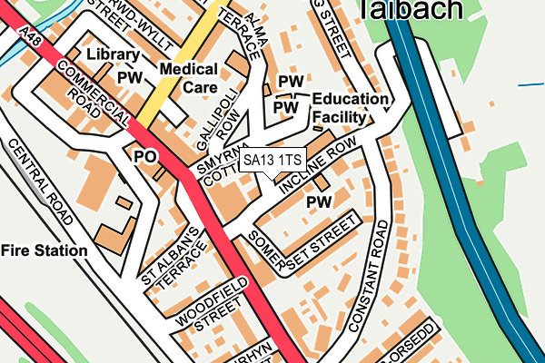 SA13 1TS map - OS OpenMap – Local (Ordnance Survey)