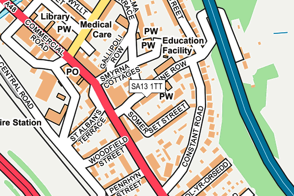 SA13 1TT map - OS OpenMap – Local (Ordnance Survey)