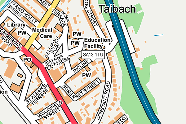 SA13 1TU map - OS OpenMap – Local (Ordnance Survey)
