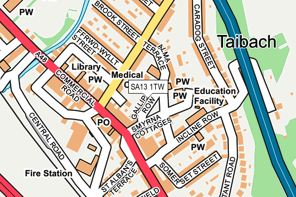 SA13 1TW map - OS OpenMap – Local (Ordnance Survey)