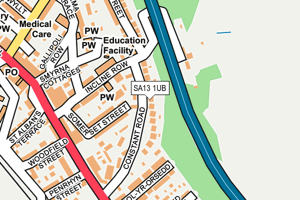 SA13 1UB map - OS OpenMap – Local (Ordnance Survey)