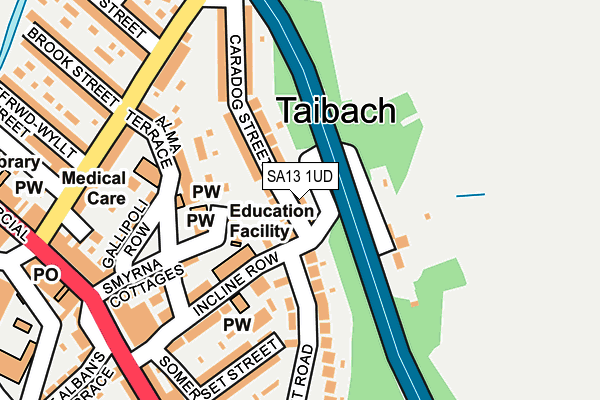 SA13 1UD map - OS OpenMap – Local (Ordnance Survey)