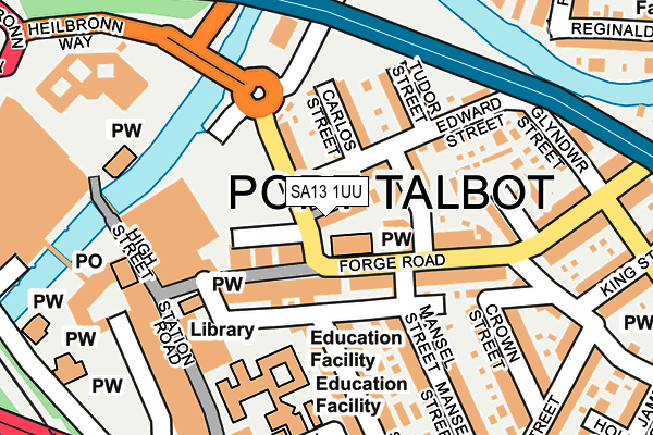 SA13 1UU map - OS OpenMap – Local (Ordnance Survey)