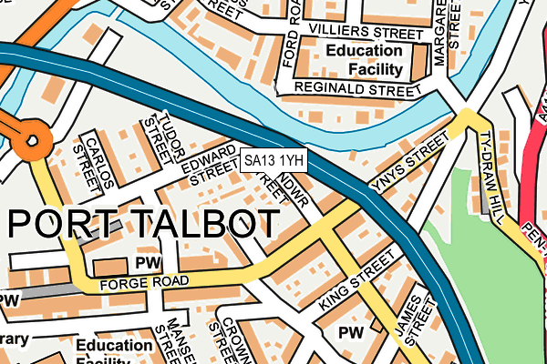 SA13 1YH map - OS OpenMap – Local (Ordnance Survey)