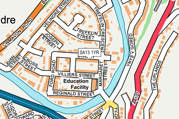 SA13 1YR map - OS OpenMap – Local (Ordnance Survey)