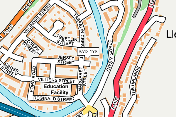 SA13 1YS map - OS OpenMap – Local (Ordnance Survey)