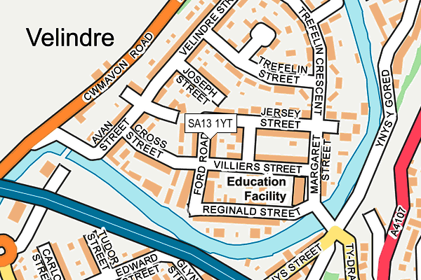 SA13 1YT map - OS OpenMap – Local (Ordnance Survey)