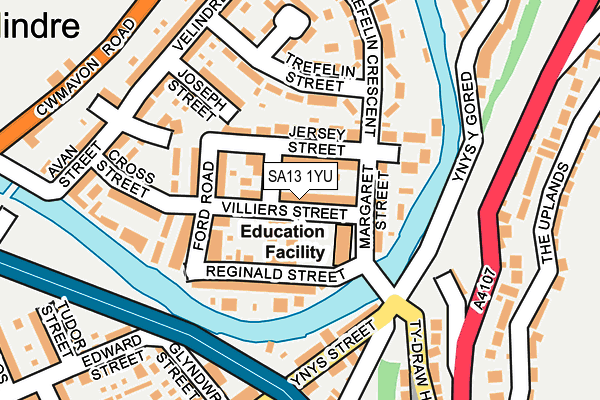 SA13 1YU map - OS OpenMap – Local (Ordnance Survey)