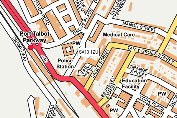 SA13 1ZU map - OS OpenMap – Local (Ordnance Survey)