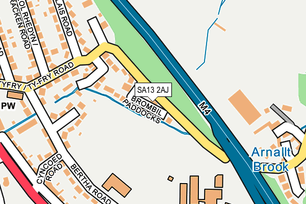 SA13 2AJ map - OS OpenMap – Local (Ordnance Survey)