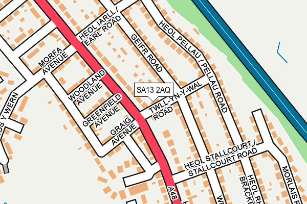 SA13 2AQ map - OS OpenMap – Local (Ordnance Survey)