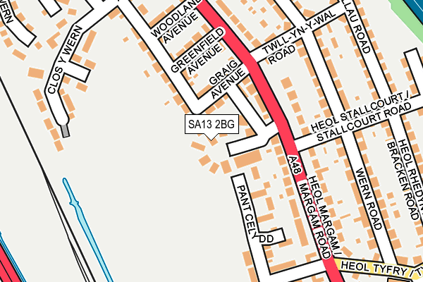 SA13 2BG map - OS OpenMap – Local (Ordnance Survey)