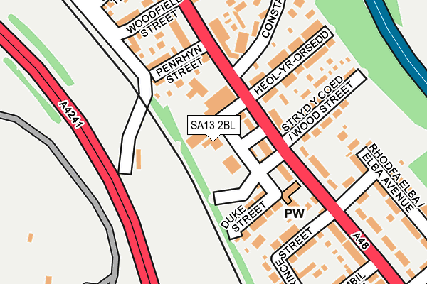 SA13 2BL map - OS OpenMap – Local (Ordnance Survey)