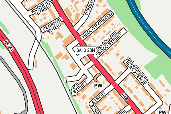 SA13 2BN map - OS OpenMap – Local (Ordnance Survey)