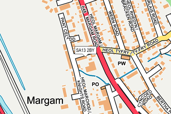 SA13 2BY map - OS OpenMap – Local (Ordnance Survey)