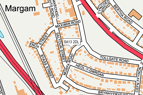 SA13 2DL map - OS OpenMap – Local (Ordnance Survey)