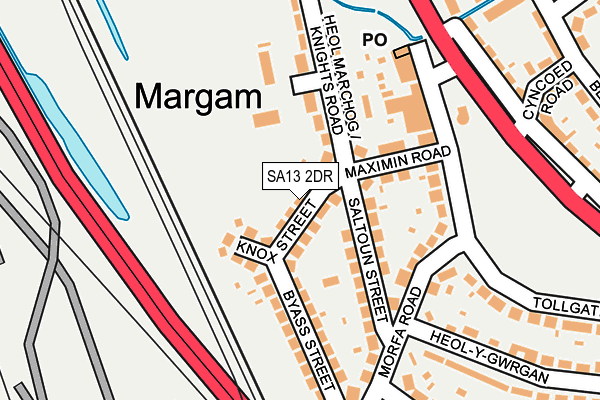 SA13 2DR map - OS OpenMap – Local (Ordnance Survey)