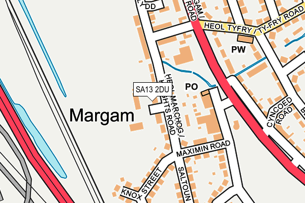 SA13 2DU map - OS OpenMap – Local (Ordnance Survey)