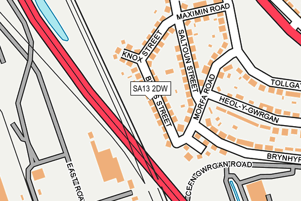 SA13 2DW map - OS OpenMap – Local (Ordnance Survey)