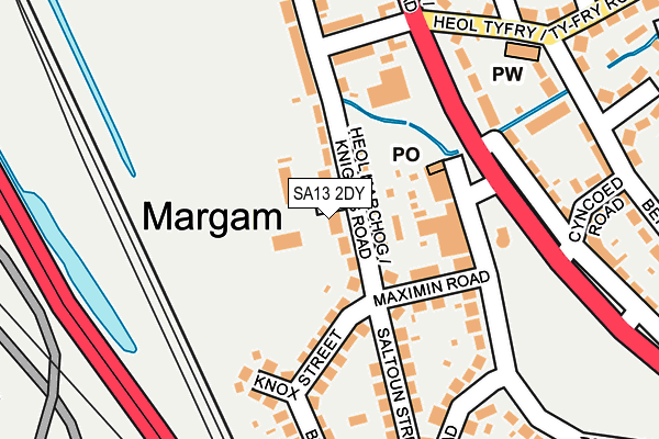SA13 2DY map - OS OpenMap – Local (Ordnance Survey)