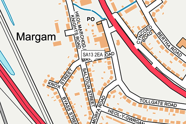 SA13 2EA map - OS OpenMap – Local (Ordnance Survey)