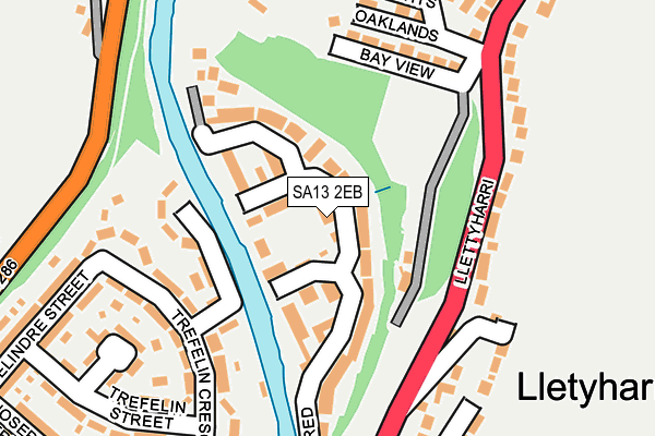 SA13 2EB map - OS OpenMap – Local (Ordnance Survey)