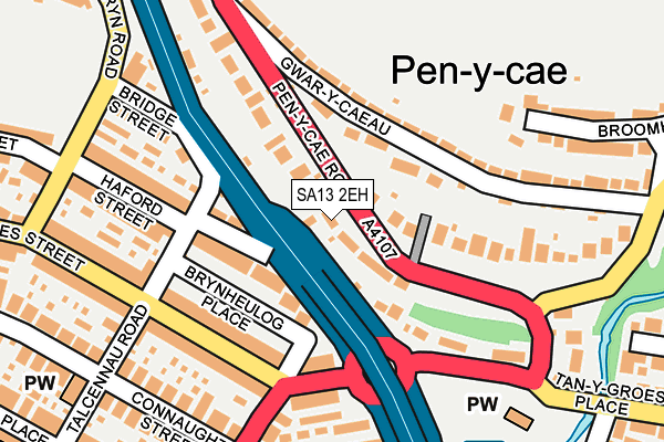 SA13 2EH map - OS OpenMap – Local (Ordnance Survey)