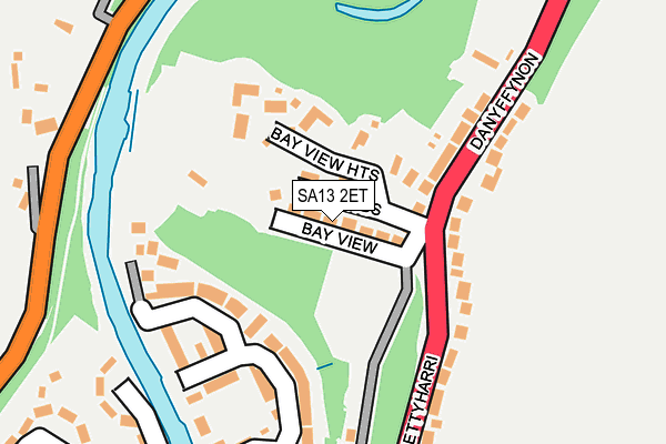 SA13 2ET map - OS OpenMap – Local (Ordnance Survey)