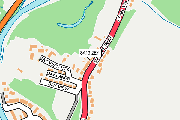 SA13 2EY map - OS OpenMap – Local (Ordnance Survey)