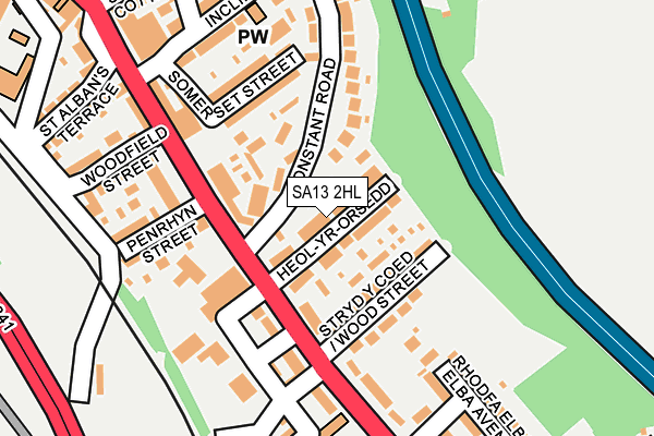 SA13 2HL map - OS OpenMap – Local (Ordnance Survey)