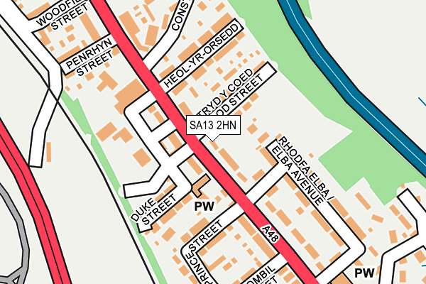 SA13 2HN map - OS OpenMap – Local (Ordnance Survey)