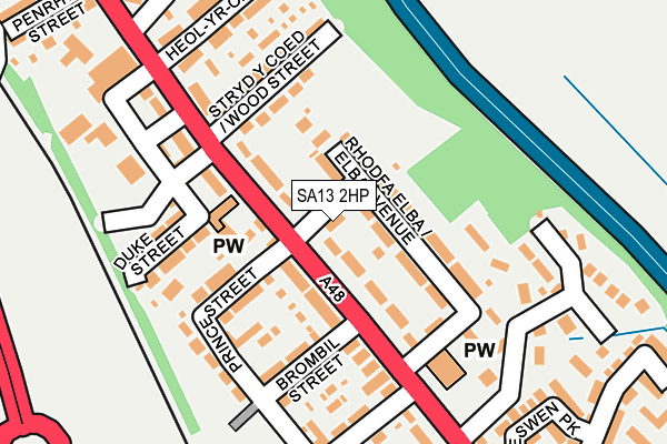 SA13 2HP map - OS OpenMap – Local (Ordnance Survey)