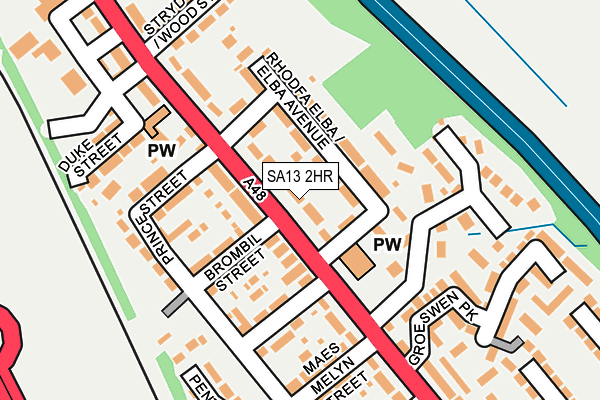 SA13 2HR map - OS OpenMap – Local (Ordnance Survey)