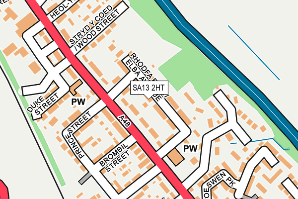 SA13 2HT map - OS OpenMap – Local (Ordnance Survey)