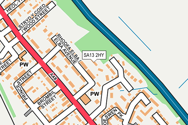 SA13 2HY map - OS OpenMap – Local (Ordnance Survey)