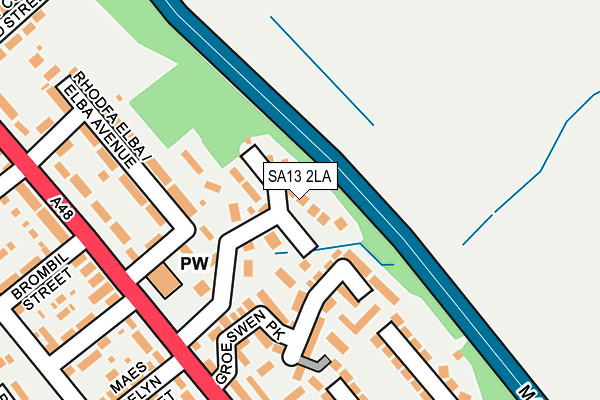 SA13 2LA map - OS OpenMap – Local (Ordnance Survey)