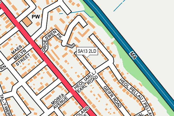 SA13 2LD map - OS OpenMap – Local (Ordnance Survey)