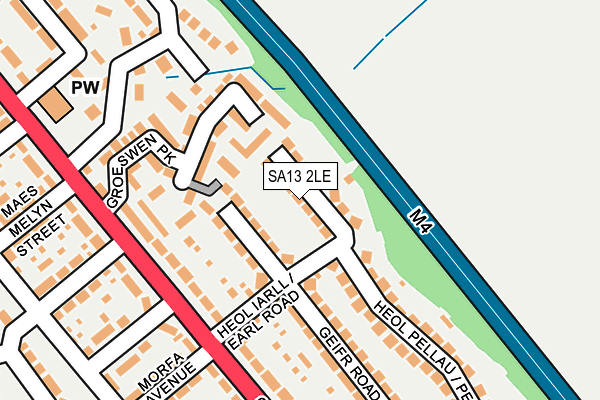 SA13 2LE map - OS OpenMap – Local (Ordnance Survey)
