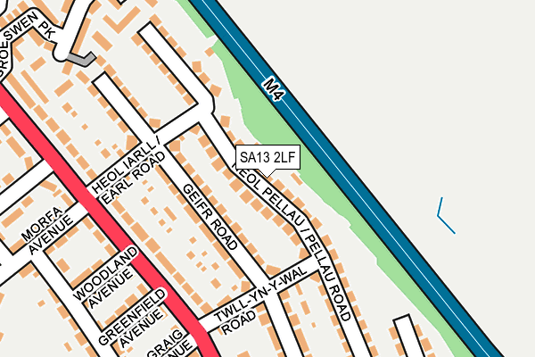 SA13 2LF map - OS OpenMap – Local (Ordnance Survey)