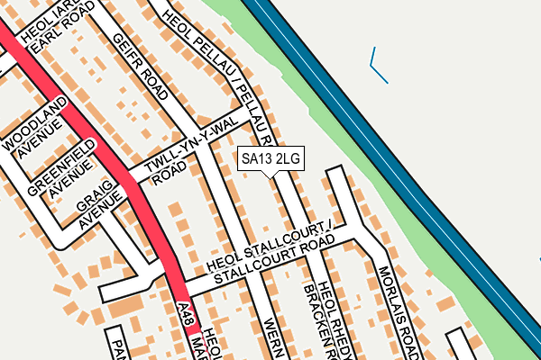 SA13 2LG map - OS OpenMap – Local (Ordnance Survey)