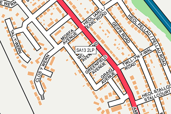 SA13 2LP map - OS OpenMap – Local (Ordnance Survey)