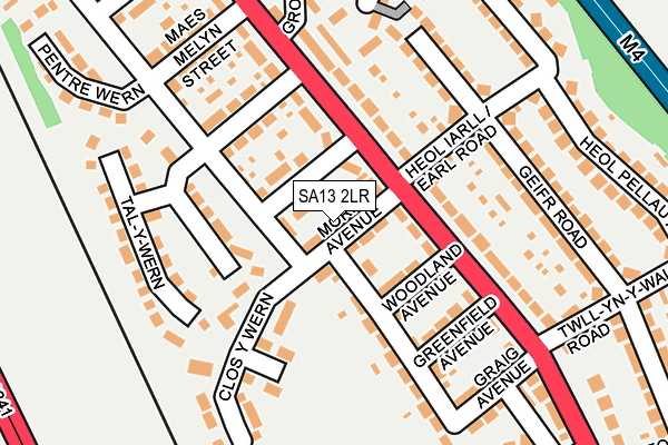 SA13 2LR map - OS OpenMap – Local (Ordnance Survey)